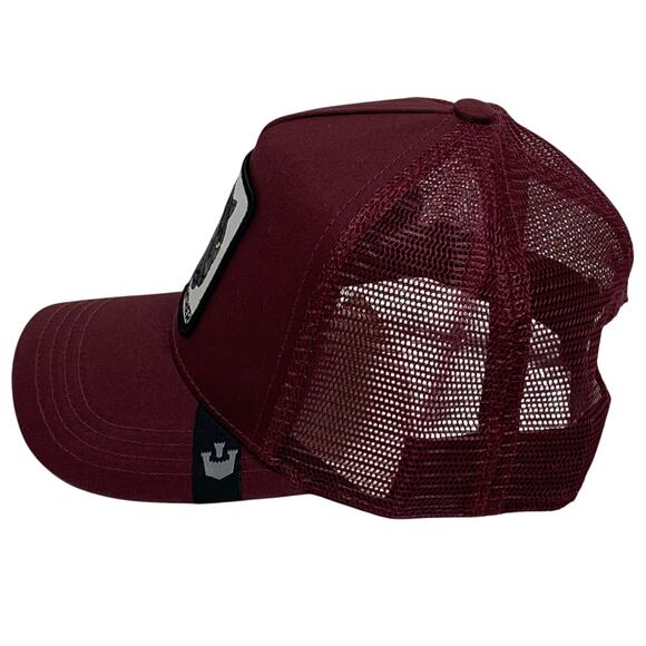 Goorin Bros The Farm Panther Trucker Snapback Hat Cap Maroon New - Picture 2 of 7
